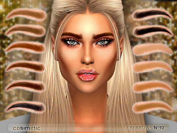 Sims 4 — Eyebrows N10 by cosimetic — - This eyebrow can use on all genders and from teen to elder. - Contains [ 12 ]