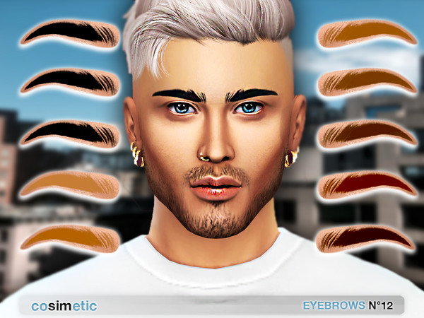 Sims 4 — Eyebrows N12 by cosimetic — - This eyebrow can use on all genders and from teen to elder. - Contains [ 12 ]