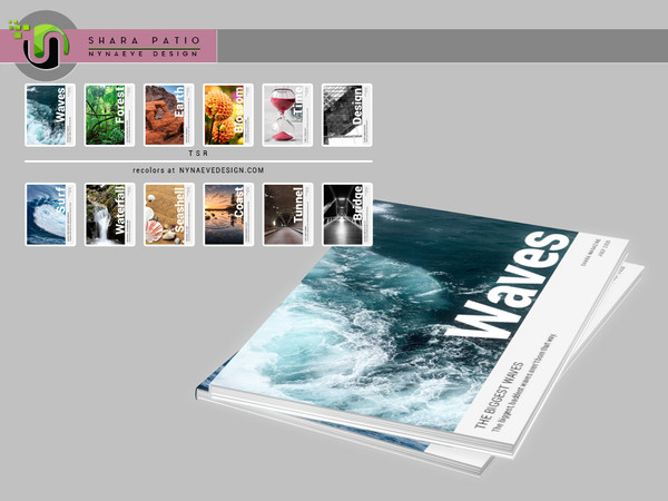 Sims 4 — Shara Magazines by NynaeveDesign — Shara Patio - Magazines Found under: Decor - Miscellaneous Decor - Clutter