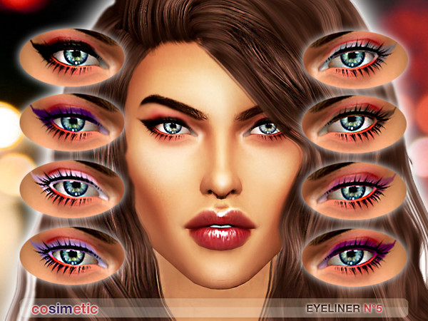 Sims 4 — Eyeliner N5 by cosimetic — - This eyeliner can use on all genders and from teen to elder. - Contains [10] colors
