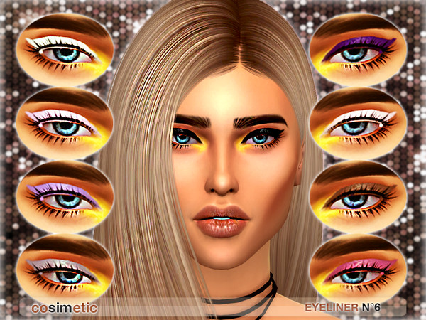 Sims 4 — Eyeliner N6 by cosimetic — - This eyeliner can use on all genders and from teen to elder. - Contains [10] colors