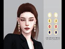 Sims 4 — FM jewel earring 01 by karasims16 — FM jewel earring 01 6 swatches / female ver New texture / New mesh / HQ