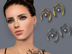 Sims 3 — NataliS TS3 Crescent moon pearl earrings by Natalis — Crescent moon pearl earrings. FT-FA-FE 