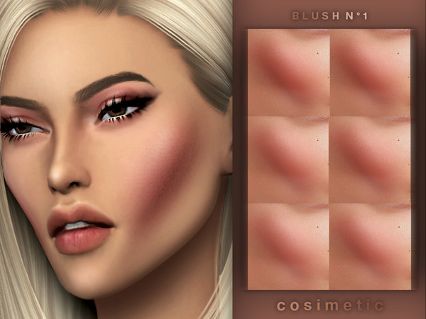 Sims 4 — Blush N1 by cosimetic — - This blush can use on all genders and from teen to elder. - Contains [6] colors in HQ