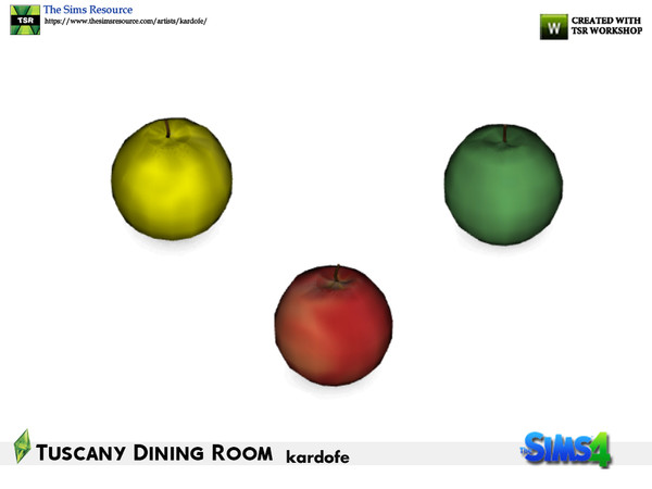 Sims 4 — kardofe_Tuscany Dining Room_Apple by kardofe — Decorative apple in three different options 