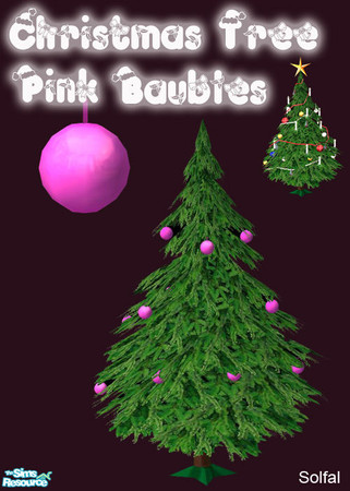 Sims 2 — Christmas Tree Baubles Pink by solfal — Baubles to use with my christmas tree. It has 2 colour options, you can