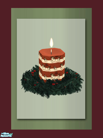 Sims 2 — Christmas Candle - Wreath Spruce by Shakeshaft — Part of a set of Christmas Candles set in a Wreath to brighten