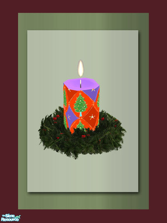 Sims 2 — Christmas Candle - Trees 02 by Shakeshaft — Part of a set of Christmas Candles set in a Wreath to brighten the