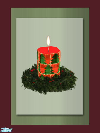 Sims 2 — Christmas Candle - Trees 01 by Shakeshaft — Part of a set of Christmas Candles set in a Wreath to brighten the