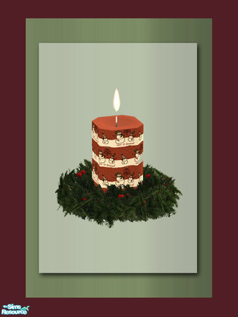 Sims 2 — Christmas Candle -  Mesh by Shakeshaft — Part of a set of Christmas Candles set in a Wreath to brighten the