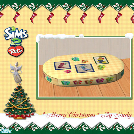 Sims 2 — Judy Xmas Pet Pillow - RC02 by judyhugsnoopy — Buy a xmas pet pillow for your lovely pet :) You must need to