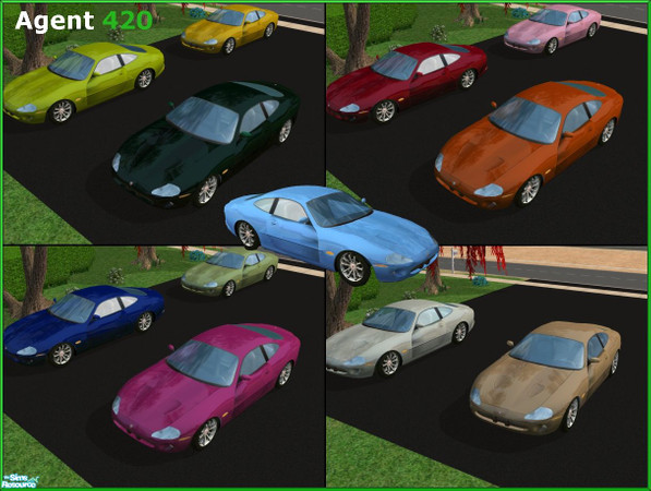 Sims 2 — 12 Sweet Jaguar XKR Paint Jobs by Agent420 — A set of 12 Sweet Jaguar XKR Paint Jobs. MESH created by