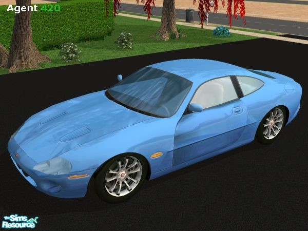 Sims 2 — Light Blue Jaguar XKR Paint Job by Agent420 — A Light Blue Jaguar XKR paint job. MESH created by Maximum_Spider