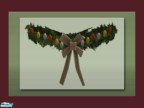 Sims 2 — Christmas Swags - 1 Tile Mesh by Shakeshaft — Part of a set of Christmas wall Swags to decorate your Sims home,