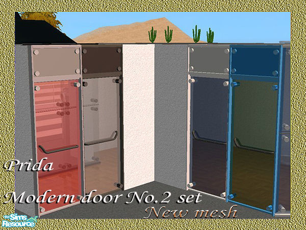 Sims 2 — Prida Modern door No.2 set-new mesh by stonetower — This is matching door set with Modern fullsize window No.2.