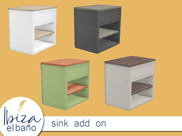 Sims 4 — Nikadema Ibiza El Bano Sink Add by nikadema — This is the add for the sink of the bath set. Four colors