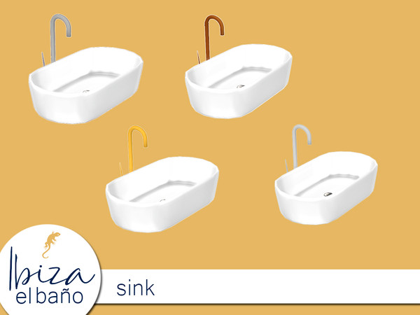 Sims 4 — Nikadema Ibiza El Bano Sink by nikadema — The sink of the set is available in four colors. Enjoy!