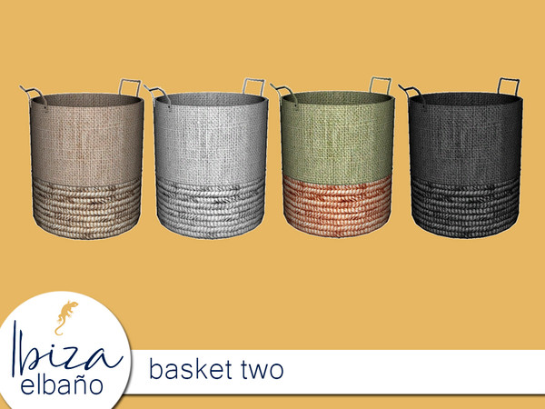 Sims 4 — Nikadema Ibiza El Bano Basket Two by nikadema — A big basket made in wicker and linen. Four colors on the file