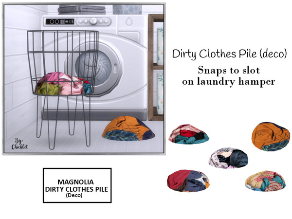 Sims 4 — Magnolia Laundry Room Dirty Clothes Pile Deco by Chicklet — Laundry Stinks! (literally!) Just because that may