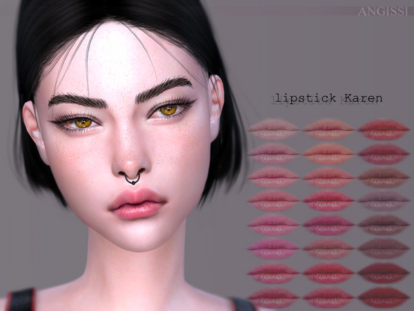 Sims 4 — Lipstick-Karen by ANGISSI — *For all questions go here - angissi.tumblr.com 24 colors HQ compatible female/male