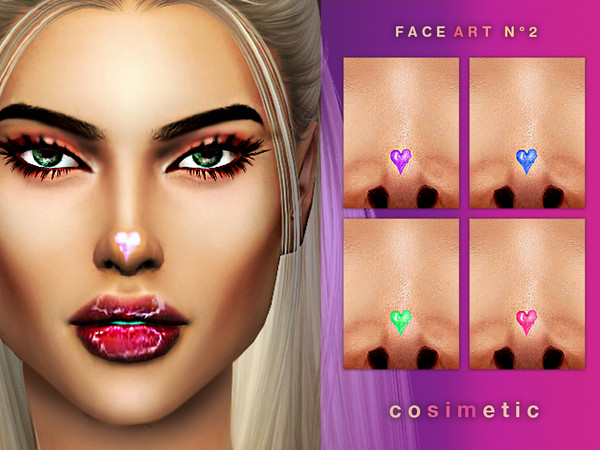 Sims 4 — Face Art / Tattoo N2 by cosimetic — - This tattooo can use on all genders and from teen to elder. - Contains [5]