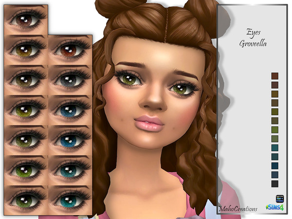 Sims 4 — Eyes Groveella by MahoCreations — basegame 13 colors in facepaint female / male toddler to elder