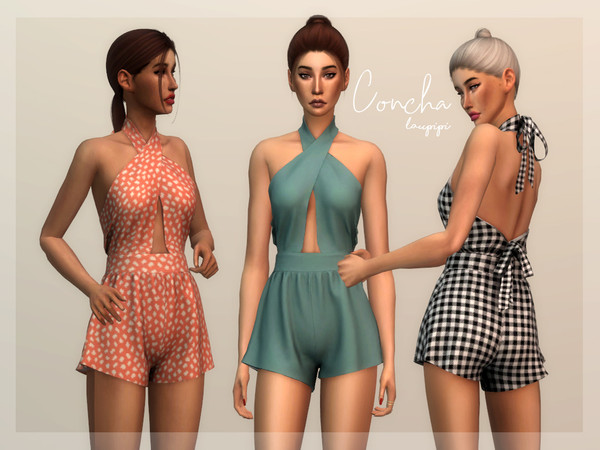 Sims 4 — Concha by laupipi2 — Hi simmers! New suuuper sexy outfit with a cute back New mesh, all LODs Base game