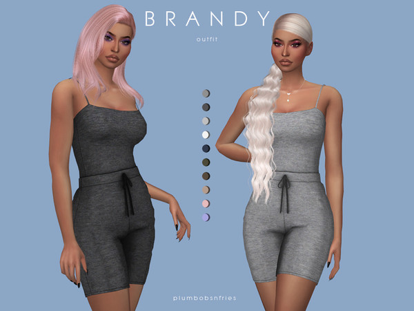 Sims 4 — BRANDY | outfit by ali1 — New Mesh Tank Top with Shorts HQ Texture Female | Teen - Elders Hot Weather Enabled 10