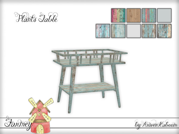 Sims 4 — Farmey - Plant Table by ArwenKaboom — base game end table. 