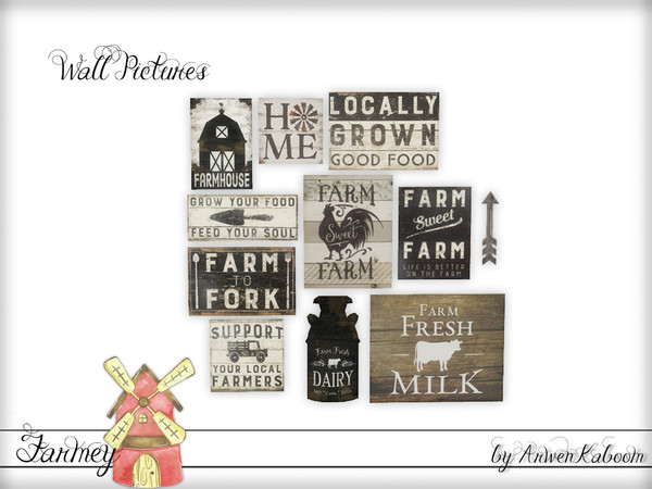 Sims 4 — Farmey - Wall Pictures by ArwenKaboom — Base game wall pictures. 