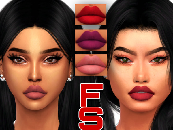 Sims 4 — Lips 02 by FamSimsss — Lipstick 10 swatches Base game Compatible Custom Thumbnail
