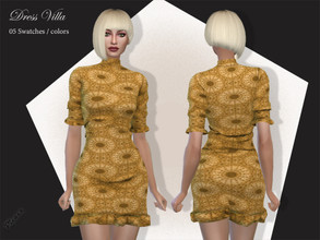 Sims 4 — Dress Villa by pizazz — NEW MESH included with download Base game 05 colors / swatches HQ - LODS - MAPS