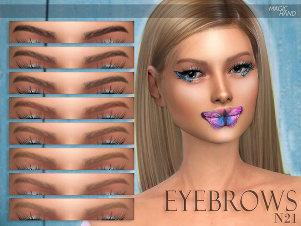Sims 4 — [MH] Eyebrows N21 by MagicHand — --12 available colors-- --Compatible with HQ settings-- --CAS thumbnail--