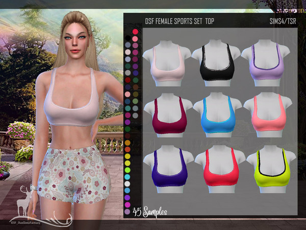 Sims 4 — DSF FEMALE SPORTS SET  TOP by DanSimsFantasy — This top corresponds to a set, you can download the short to