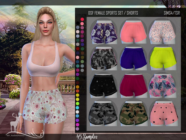 Sims 4 — DSF FEMALE SPORTS SET SHORTS by DanSimsFantasy — This Shorts corresponds to a set, you can download the top to