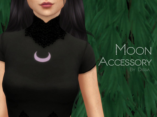 Sims 4 — Moon Accessory by Dissia — Moon Accessory 6 colors (white, black, pink, purple, yellow, gray) 5 moon types Skin
