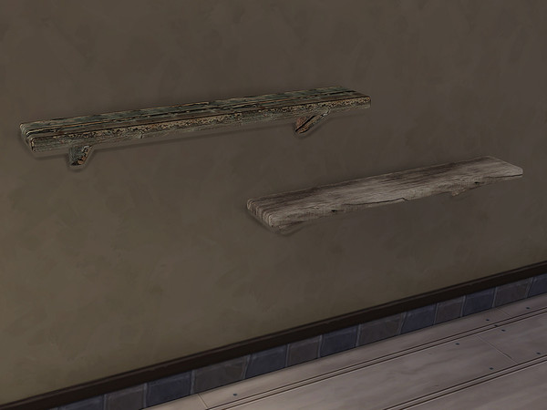 Sims 4 — Country Cottage Kitchen Shelf by TheNumbersWoman — It's a shelf. Mom made it from a few planks she tore off the