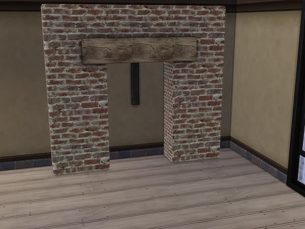 Sims 4 — Country Cottage Kitchen Stove Hood by TheNumbersWoman — Would have been nice if the stove came in one piece. But