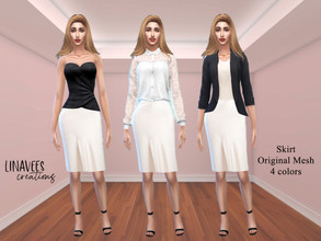 Sims 4 — Romantic Skirt Vol.3 by linavees — Original Mesh 5 colors Custom thumbnail Base game compatible Happy simming!