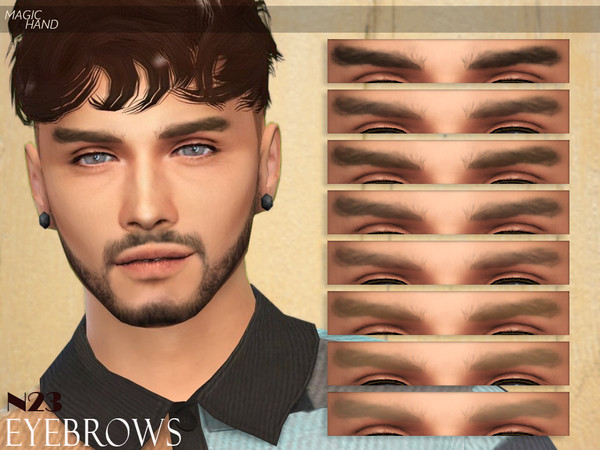 Sims 4 — [MH] Eyebrows N23 by MagicHand — --12 available colors-- --Compatible with HQ settings-- --CAS thumbnail--