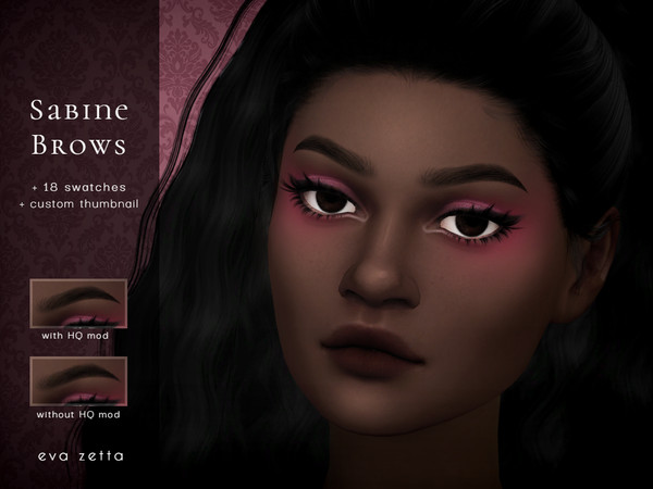 Sims 4 — Sabine Eyebrows - Eva Zetta by Eva_Zetta — A natural, full brow for your sims - Comes in 18 EA swatches - Made