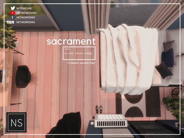 Sims 4 — Sacrament Wooden Floor - Networksims by networksims — A 15-swatch floor of sanded-down wooden planks.