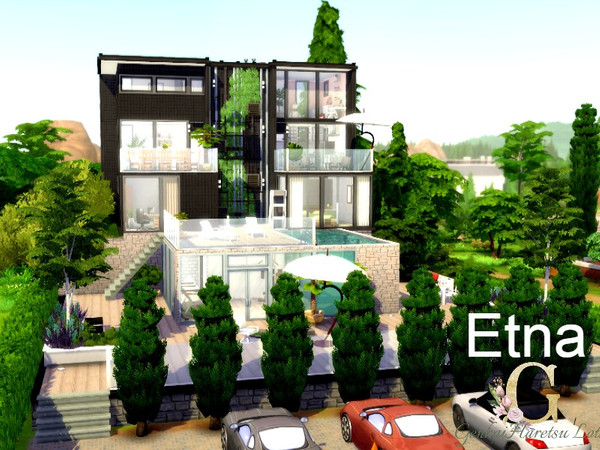 Sims 4 — Etna by GenkaiHaretsu — Modern big mansion for family!