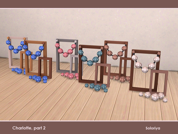 Sims 4 — Charlotte, part 2. Frames by soloriya — Wooden frames with garlands. Part of Charlotte part 2 set. 6 color