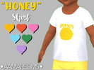Sims 4 — Toddler  by Amare_Sims — A simple toddler shirt which say 'Honey'. Available for males and females. Base Game