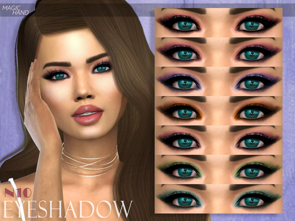 Sims 4 — [MH] Eyeshadow N10 by MagicHand — --16 available colors-- --Compatible with HQ settings-- --CAS thumbnail--