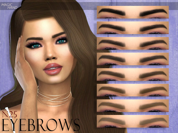 Sims 4 — [MH] Eyebrows N25 by MagicHand — --12 available colors-- --Compatible with HQ settings-- --CAS thumbnail--