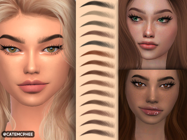 Sims 4 — EB-05 / Harley Brows by catemcphee — -14 different colors - HQ compatible - enjoy