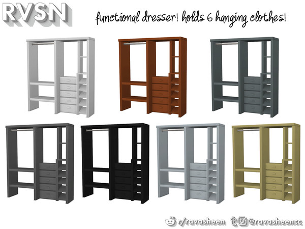 Sims 4 — Hang Around Closet Shelves by RAVASHEEN — When your clothes cost as much as a small army it would be a crime NOT