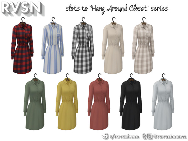 Sims 4 — Clothes Minded - Long Sleeve Dress by RAVASHEEN — When your clothes cost as much as a small army it would be a